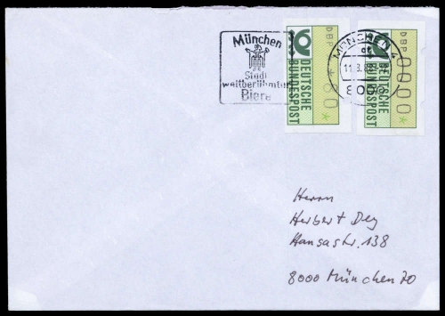 1981, Bundesrepublik Deutschland, ATM 1 Var, Brief