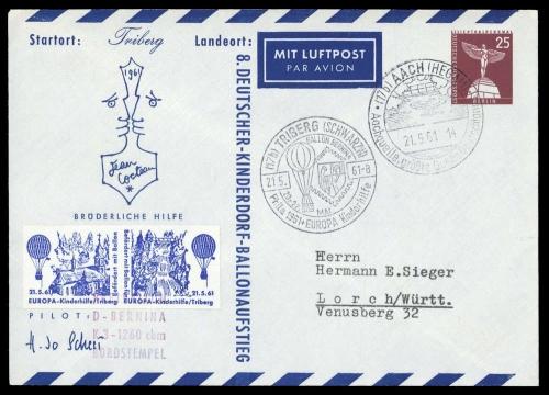 1961, Bundesrepublik Deutschland, PU 19, Brief