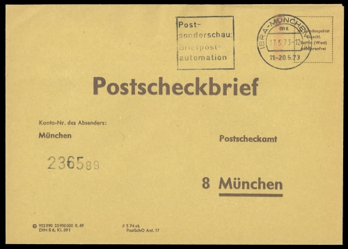 1973, Bundesrepublik Deutschland, Brief