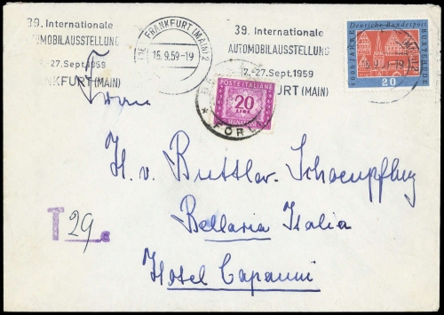 1959, Bundesrepublik Deutschland, 312 u.a., Brief
