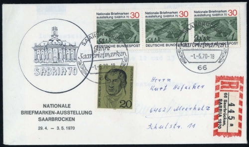1970, Bundesrepublik Deutschland, 619 (3) u.a., Brief