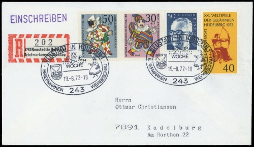 1972, Bundesrepublik Deutschland, 733 u.a., Brief