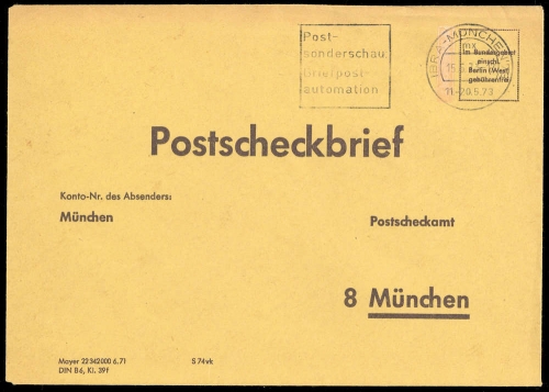 1973, Bundesrepublik Deutschland, Brief