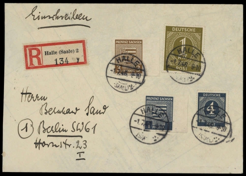 1945, SBZ Provinz Sachsen, 66X + 67X u.a., Brief
