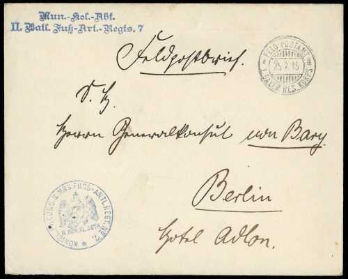 1915, Feldpost I. Wk, Brief