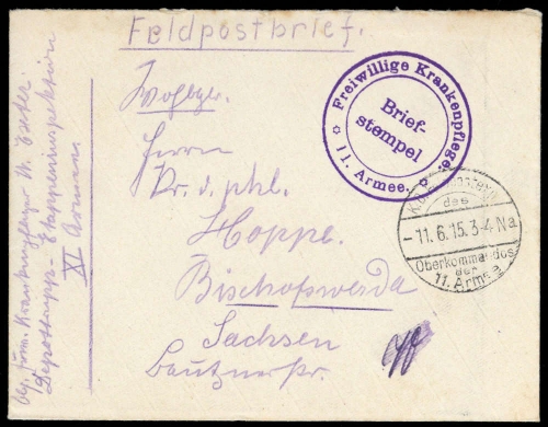 1915, Feldpost I. Wk, Brief