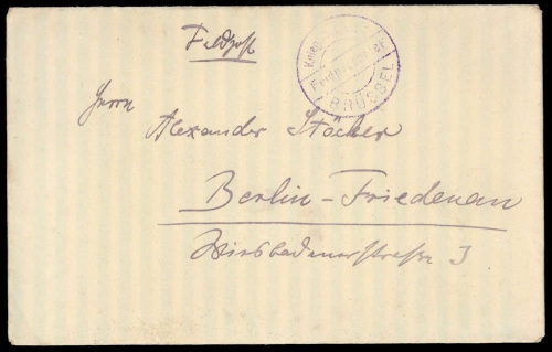 1915, Feldpost I. Wk, Brief