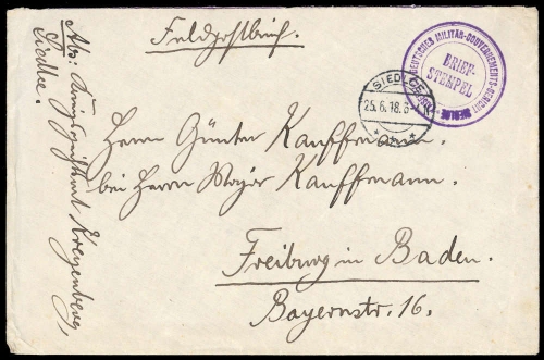 1918, Feldpost I. Wk, Brief