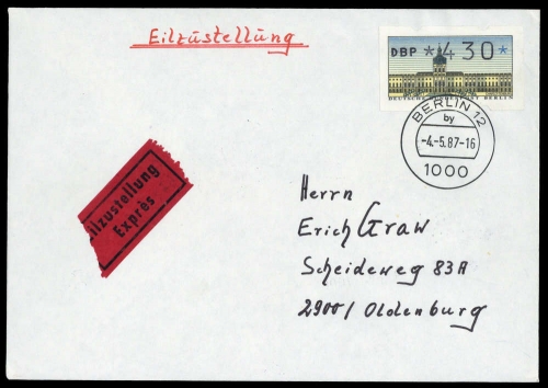 1987, Berlin, ATM 1, FDC