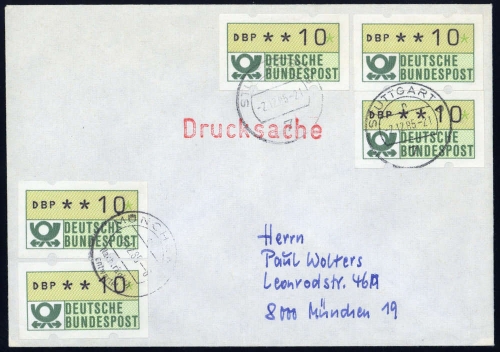 1981, Bundesrepublik Deutschland, ATM 1 (5), Brief