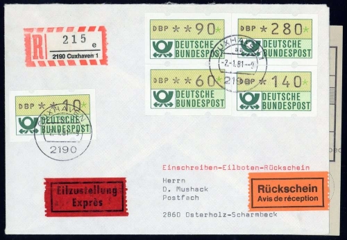 1981, Bundesrepublik Deutschland, ATM 1 (5), FDC