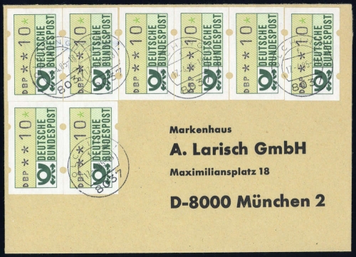 1981, Bundesrepublik Deutschland, ATM 1 (8), Brief