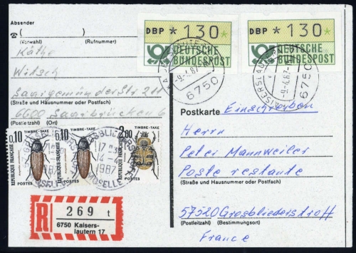 1981, Bundesrepublik Deutschland, ATM 1 (2) u.a., Brief