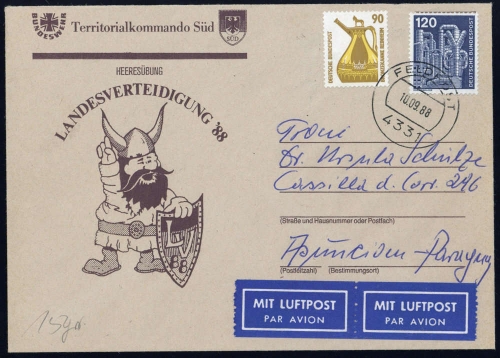 1988, Bundesrepublik Deutschland, 1380 u.a., Brief