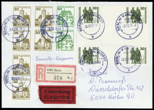 1990, DDR, Hz 21 u.a., Brief