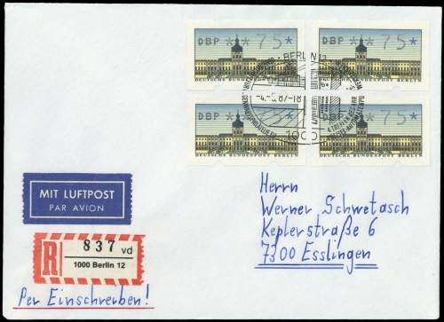 1987, Berlin, ATM 1 (4), FDC