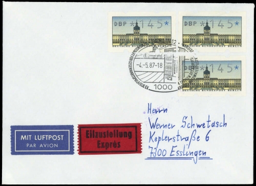 1987, Berlin, ATM 1 (3), FDC