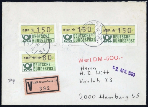 1981, Bundesrepublik Deutschland, ATM 1 (4), Brief