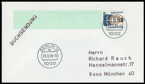 1988, Bundesrepublik Deutschland, 1374 RE, Brief