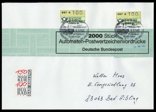 1981, Bundesrepublik Deutschland, ATM 1 (2), Brief