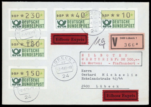 1981, Bundesrepublik Deutschland, ATM 1 (5), FDC