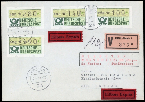 1981, Bundesrepublik Deutschland, ATM 1 (4), FDC