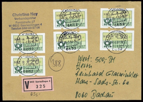 1981, Bundesrepublik Deutschland, ATM 1 (6), Brief