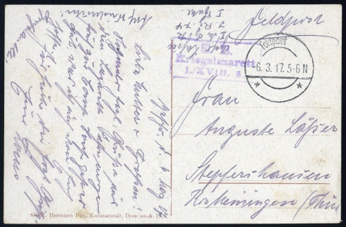 1917, Feldpost I. Wk, Brief