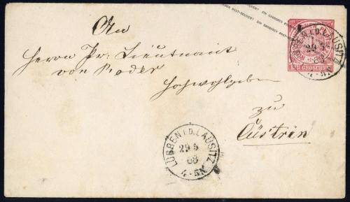 1868, Altdeutschland Norddeutscher Postbezirk, U 1 A, Brief