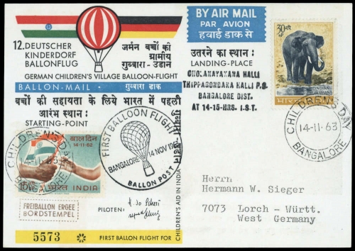 1963, Bundesrepublik Deutschland, INDIEN, Brief