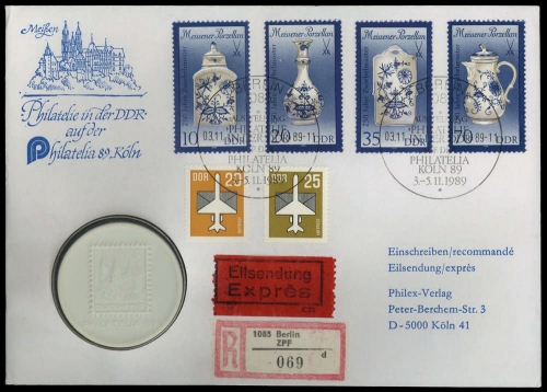 1989, DDR, 3241-3244 u.a., Brief