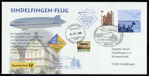 2003, Zeppelin,andere Luftschiffe,sonstiges, 2331 u.a., Brief