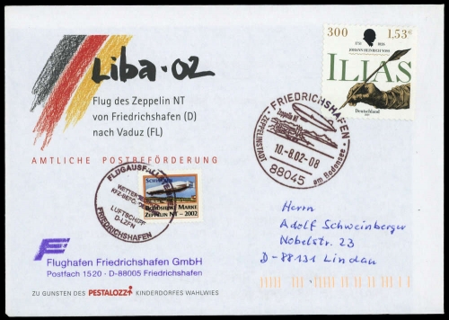 2002, Zeppelin,andere Luftschiffe,sonstiges, 2251, Brief