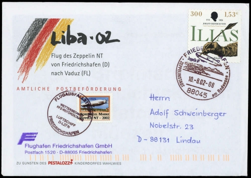 2002, Zeppelin,andere Luftschiffe,sonstiges, 2251, Brief
