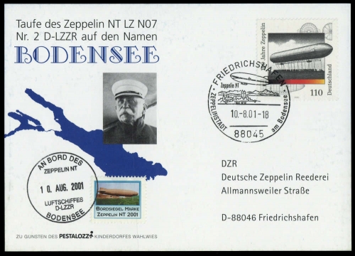 2001, Zeppelin,andere Luftschiffe,sonstiges, 2128, Brief