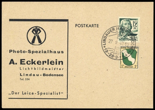 Französische Zone Württemberg, 4 u.a., Brief
