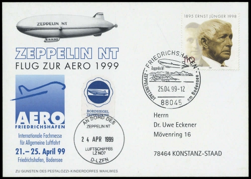 1999, Zeppelin,andere Luftschiffe,sonstiges, 1984, Brief