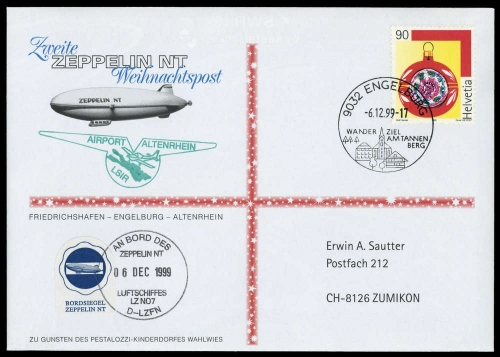 1999, Zeppelin,andere Luftschiffe,sonstiges, 1705, Brief