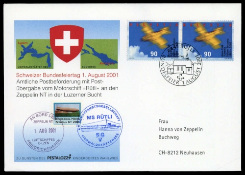 2001, Zeppelin,andere Luftschiffe,sonstiges, 1747 (2), Brief