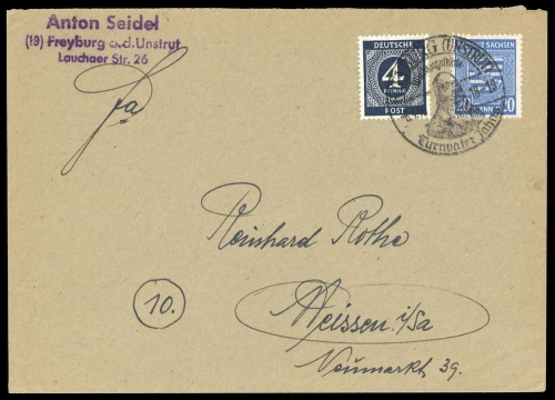 1945, SBZ Provinz Sachsen, 81 X u.a., Brief