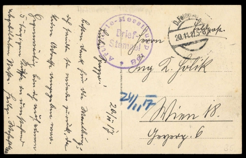 1917, Feldpost I. Wk, Brief