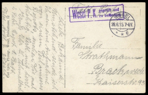 1915, Feldpost I. Wk, Brief