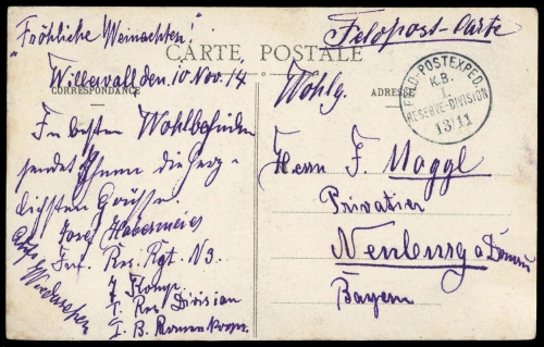 1914, Feldpost I. Wk, Brief