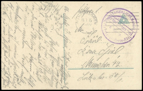1916, Feldpost I. Wk, Brief