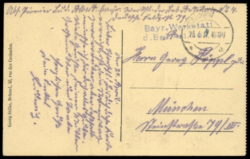 1917, Feldpost I. Wk, Brief
