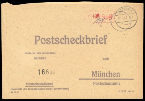 1947, Gebühr bezahlt, Belege 45-48, Notmaßnahmen, Brief