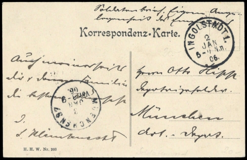 1906, Feldpost vor I. Wk, Brief