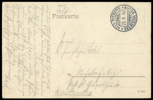1914, Feldpost I. Wk, Brief
