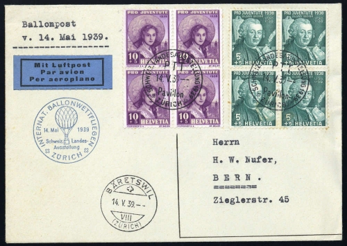 1939, Schweiz, 331 + 332 (4), Brief