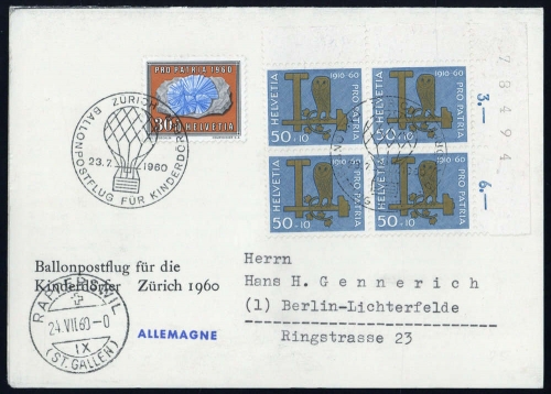 1960, Schweiz, 718 ER (4) u.a., Brief
